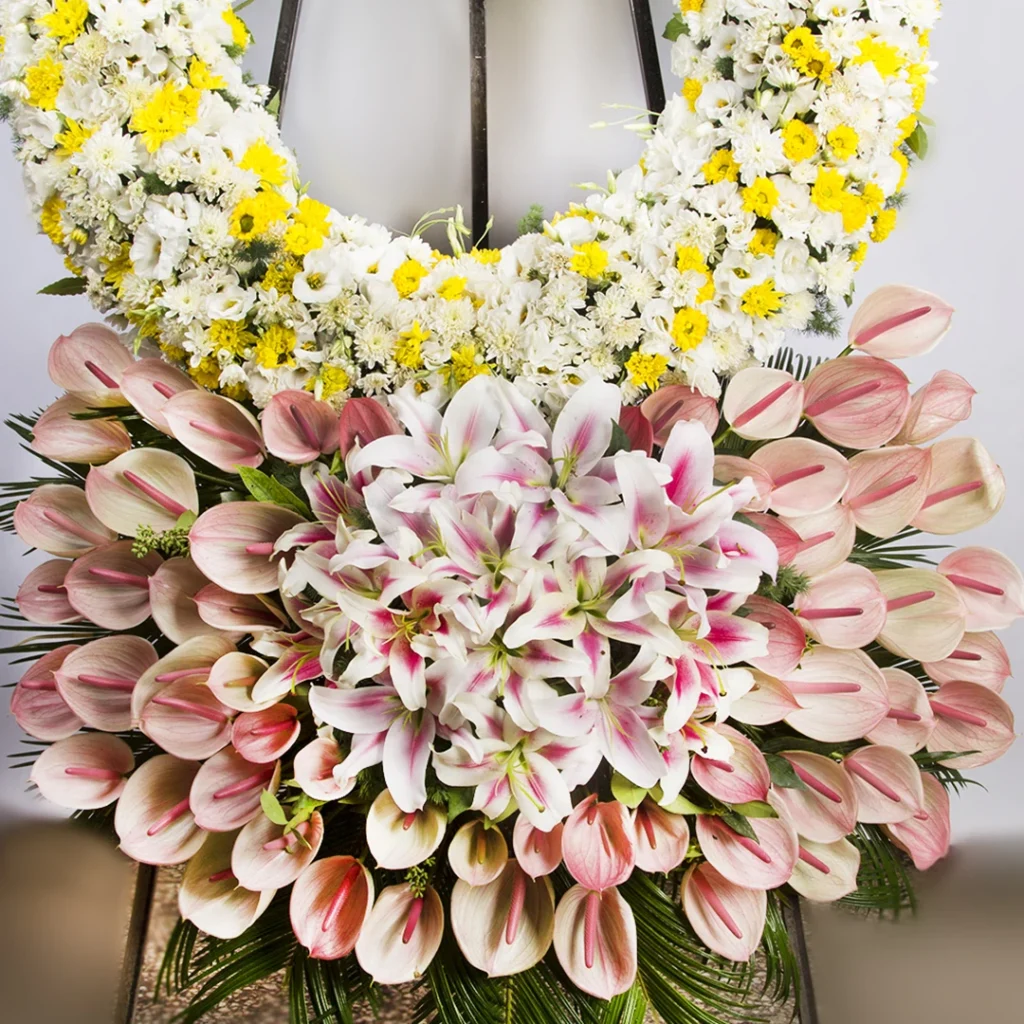 تاج گل 3 طبقه تبریک و تشکر برای نمایشگاه و همایش