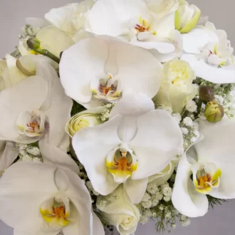 تصویر دسته گل مخصوص عروس با گل رز و ارکیده