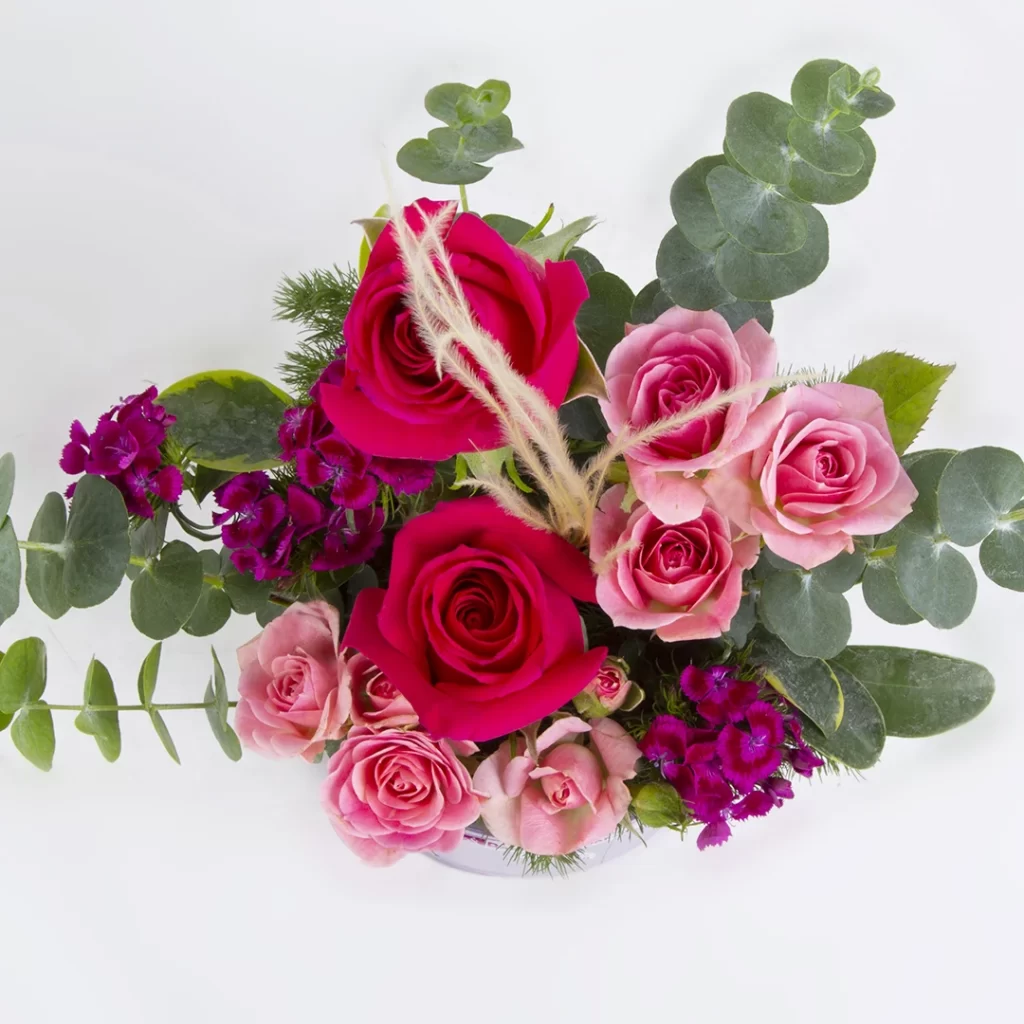 عکس باکس گل تبریک تولد گل رز هلندی و قرنفل کد 1560