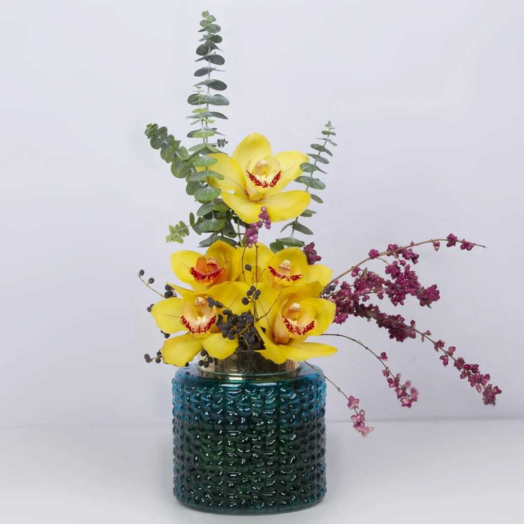 عکس باکس شیشه ای گل ارکیده سیمبیدیوم کد4040